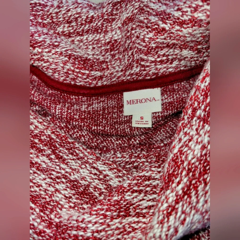 Merona Red Cowl Neck Sweater with Turtleneck Design Small
